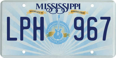 MS license plate LPH967