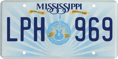 MS license plate LPH969