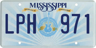 MS license plate LPH971