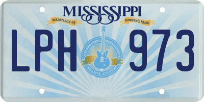 MS license plate LPH973