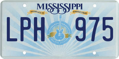 MS license plate LPH975