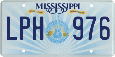 MS license plate LPH976