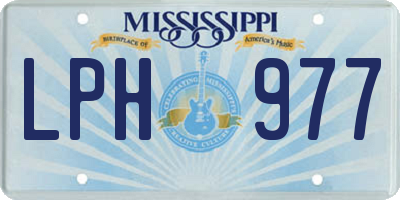 MS license plate LPH977