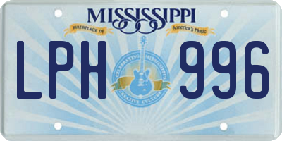 MS license plate LPH996