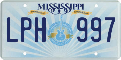 MS license plate LPH997