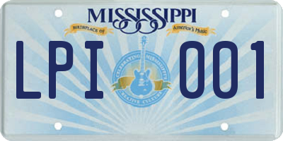 MS license plate LPI001