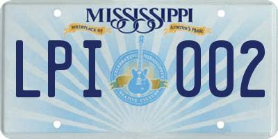 MS license plate LPI002