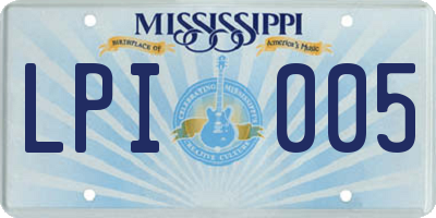 MS license plate LPI005