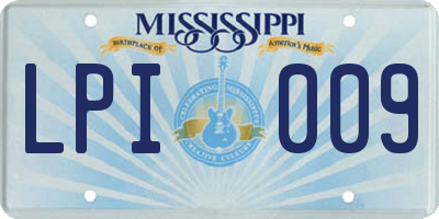 MS license plate LPI009