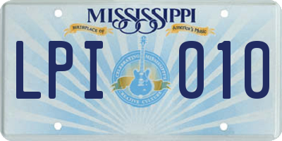 MS license plate LPI010