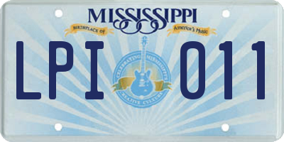 MS license plate LPI011