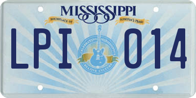 MS license plate LPI014