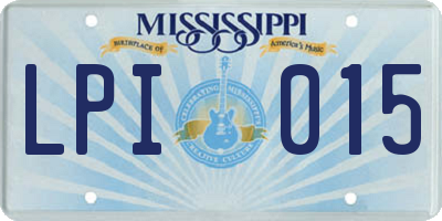 MS license plate LPI015