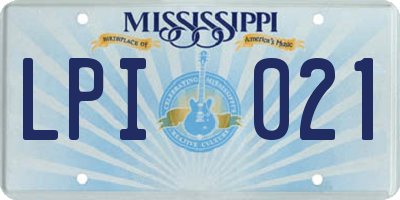 MS license plate LPI021