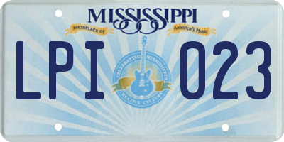 MS license plate LPI023