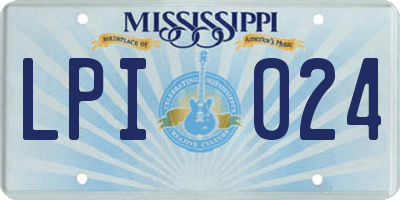 MS license plate LPI024