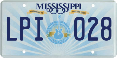 MS license plate LPI028