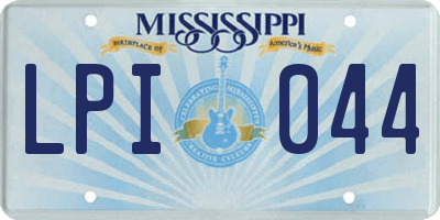 MS license plate LPI044