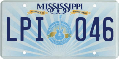 MS license plate LPI046