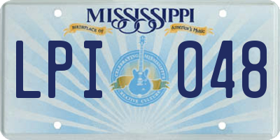 MS license plate LPI048