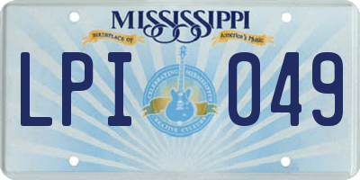 MS license plate LPI049
