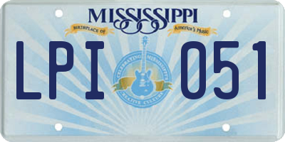 MS license plate LPI051