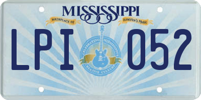 MS license plate LPI052