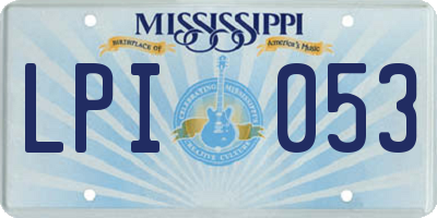 MS license plate LPI053