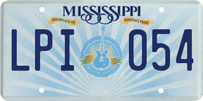 MS license plate LPI054