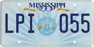 MS license plate LPI055