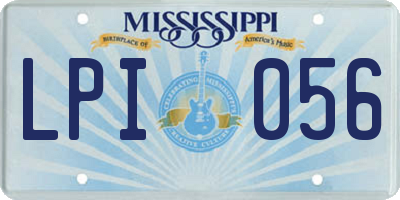 MS license plate LPI056