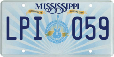 MS license plate LPI059