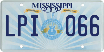 MS license plate LPI066