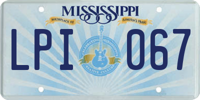 MS license plate LPI067