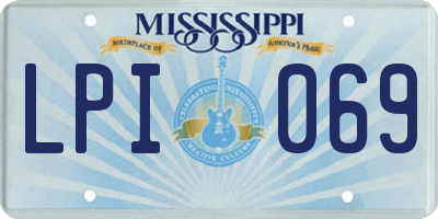 MS license plate LPI069