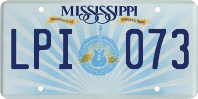 MS license plate LPI073