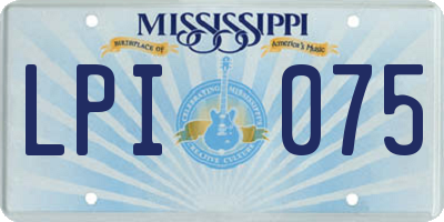 MS license plate LPI075