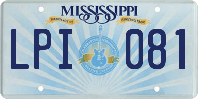 MS license plate LPI081