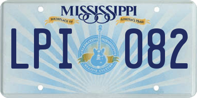 MS license plate LPI082