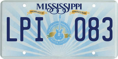 MS license plate LPI083