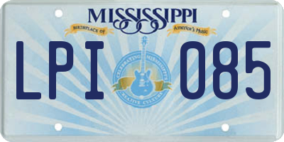 MS license plate LPI085