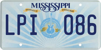 MS license plate LPI086