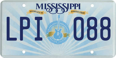 MS license plate LPI088