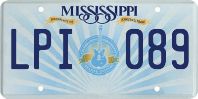 MS license plate LPI089