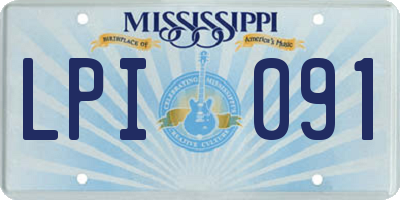 MS license plate LPI091