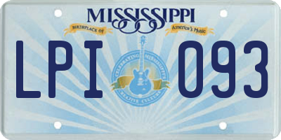 MS license plate LPI093