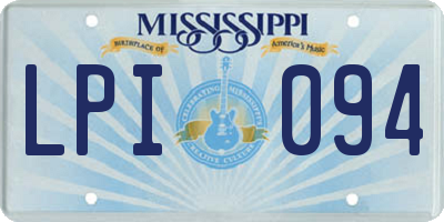 MS license plate LPI094