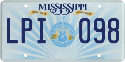 MS license plate LPI098