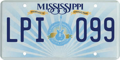MS license plate LPI099