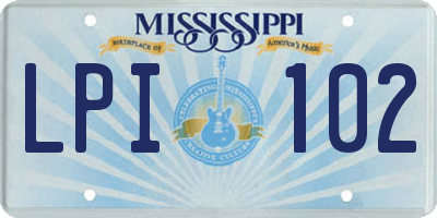 MS license plate LPI102